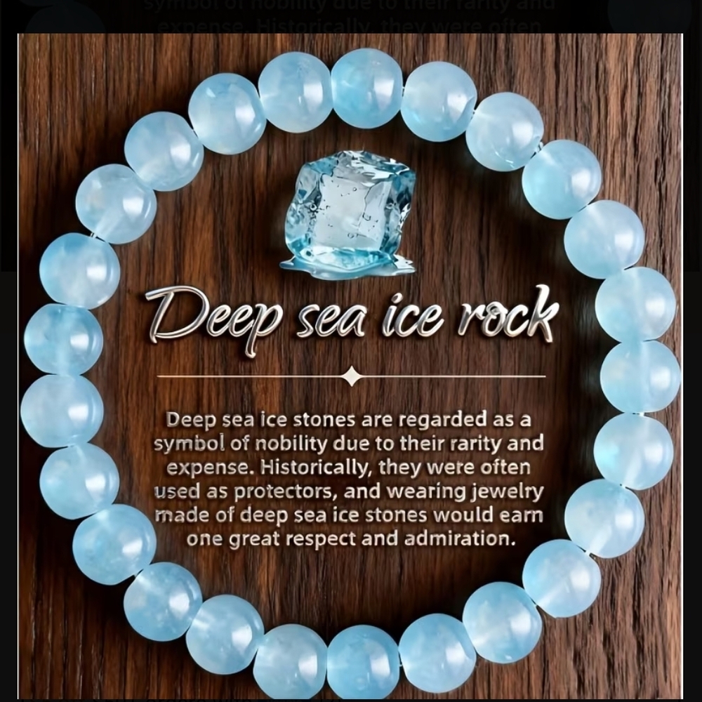 Deep Sea Ice Blue Beaded Bracelet - Unbranded